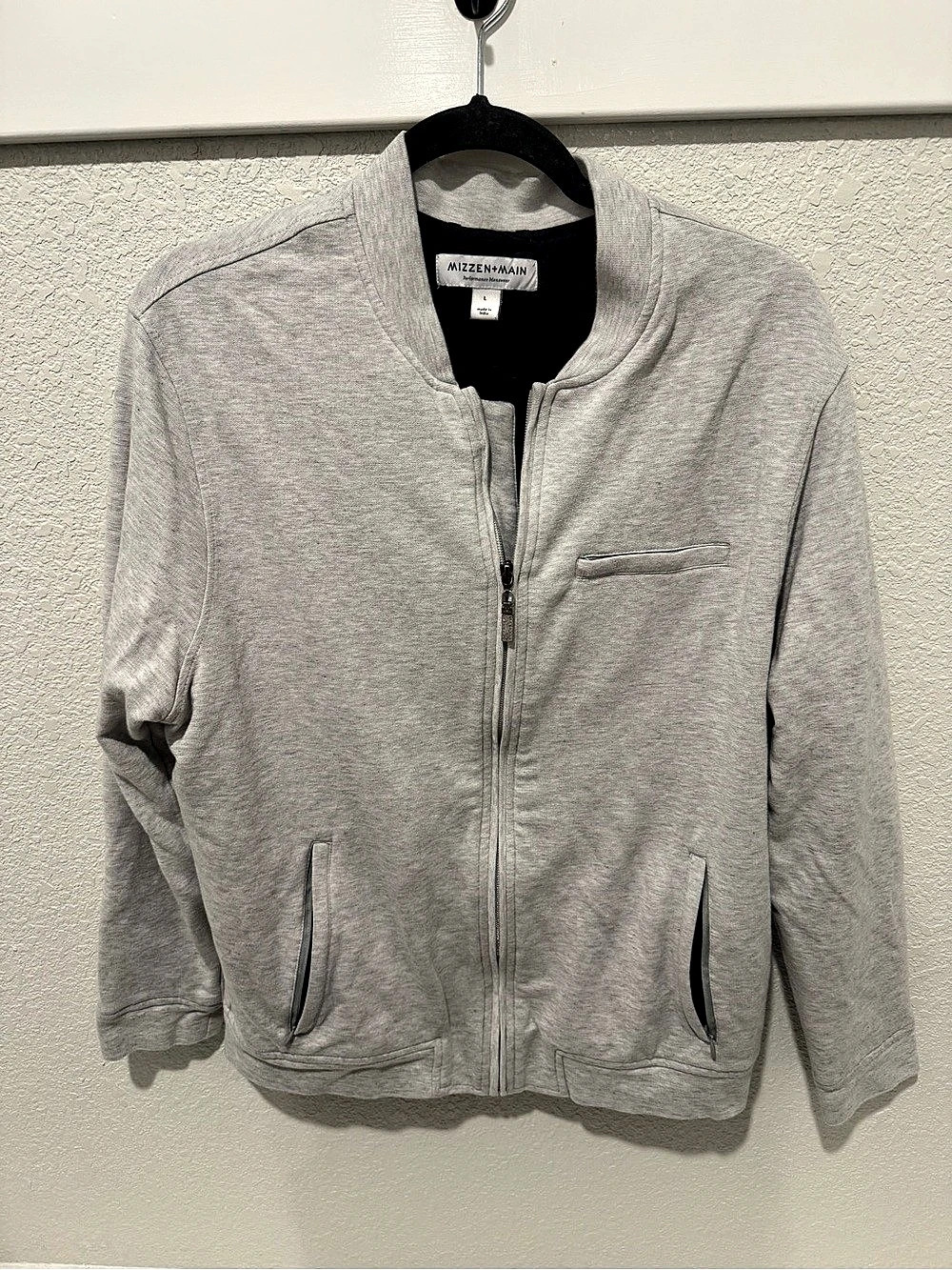 Mizzen+Main Men's Lightweight Gray Jacket Size Large